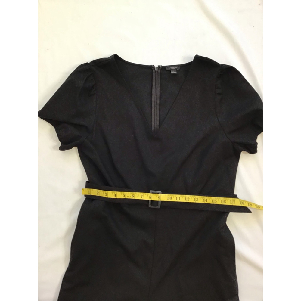 Ann Taylor Women Elegant Factory Black V-Neck Short Sleeve Jumpsuit Size 12 - Picture 12 of 16
